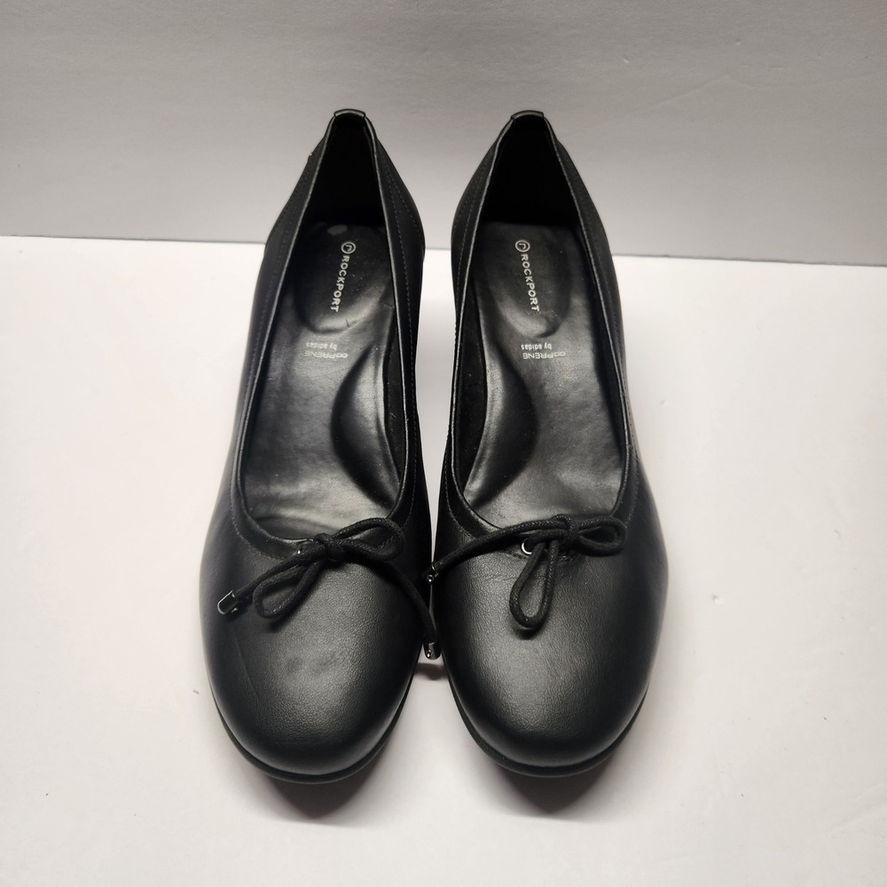 Rockport Adiprene by Adidas Womens Black Leather Wedge Heels V74137 Size 10 M